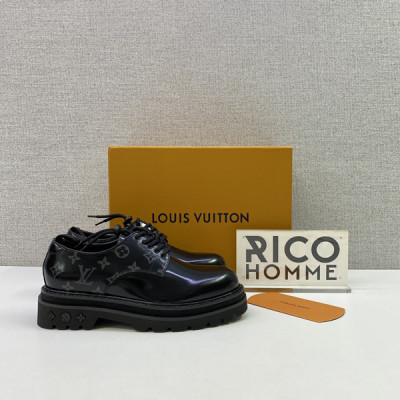 루이B통 아웃솔 모노그램 카프스킨 더비 슈즈