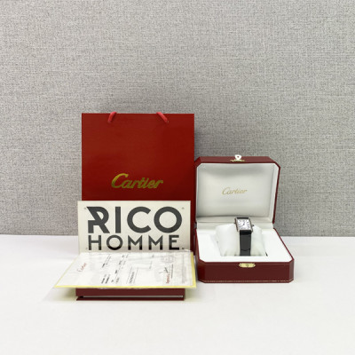 까르*에 탱크 머스트 스틸 가죽스트랩 라지 쿼츠 33.7mm×25.5mm 1:1 최상급 (싱크 97.6%)