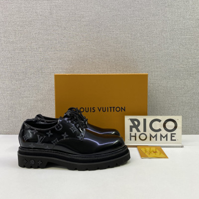 루이B통 아웃솔 모노그램 카프스킨 더비 슈즈