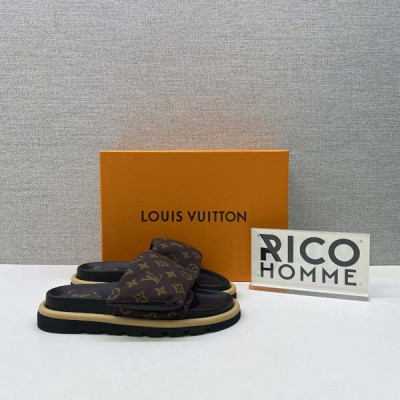 루이B통 모노그램 브라운 컴포트 슬리퍼