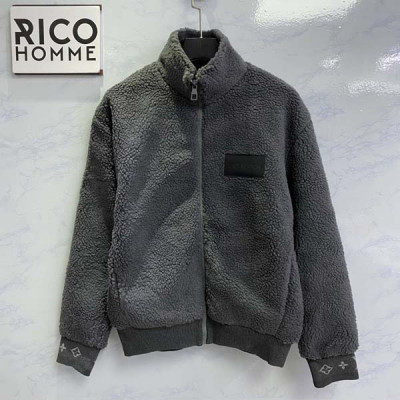 루이B통 레더 패치 플리스 자켓 (1:1 HIGH PREMIUM)