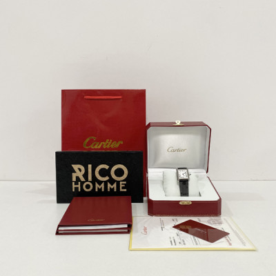 까르*에 탱크 머스트 스틸 가죽스트랩 라지 쿼츠 33.7mm×25.5mm 1:1 최상급 (싱크 97.6%)