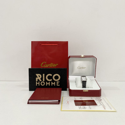 까르*에 탱크 머스트 스틸 가죽스트랩 라지 쿼츠 33.7mm×25.5mm 1:1 최상급 (싱크 97.6%)