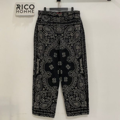 슈프림 반다나 자카드 데님 배기 진 (PREMIUM)