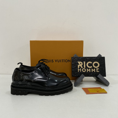 루이B통 아웃솔 모노그램 카프스킨 더비 슈즈