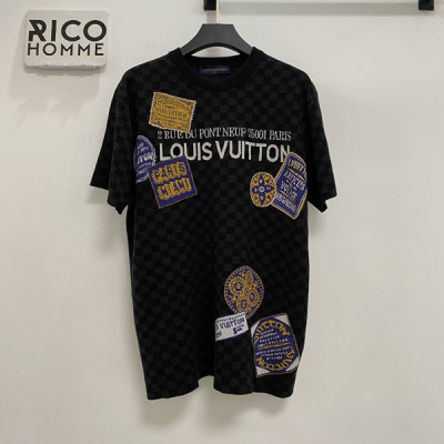 루이B통 다미에 인타르시아 라벨 니트 반팔 티셔츠 (1:1 HIGH PREMIUM)