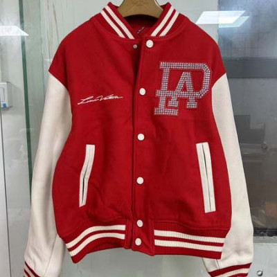 루이B통 믹스 레더 바시티 카프스킨 블루종 (1:1 HIGH PREMIUM)