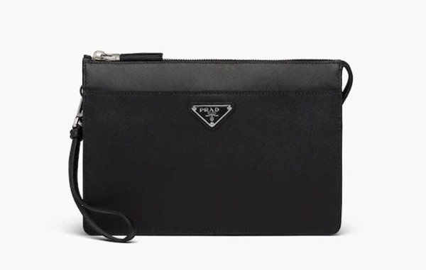 프RA다 메탈 트라이앵글 사피아노 가죽 클러치 (3color)