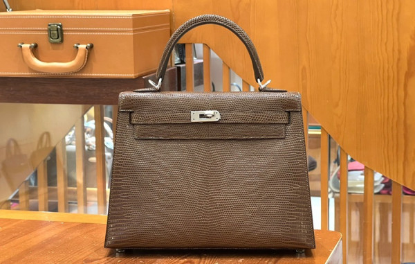 H르메스 켈리25 리자드 브라운