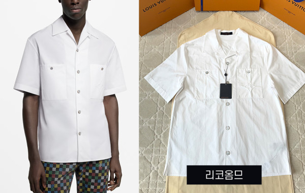 루이B통 모노그램 플라워 엠보 포켓 반팔 셔츠 (1:1 HIGH PREMIUM)