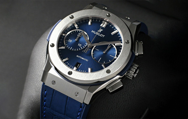 H*BLOT 클래식퓨전 크로노그래프 티타늄 블루 가죽스트랩 45mm 1:1 최상급 (싱크 98.6%)