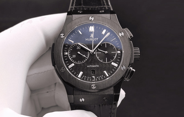 H*BLOT 클래식퓨전 크로노그래프 세라믹 블랙카본 가죽스트랩 45mm 1:1 최상급 (싱크 98.6%)