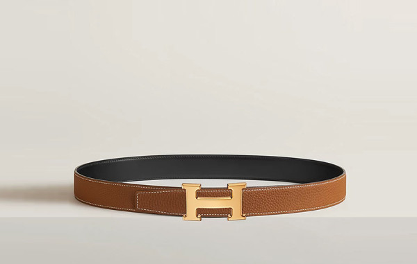 H르메스 H벨트 버클 & 리버서블 가죽 벨트 블랙/카멜