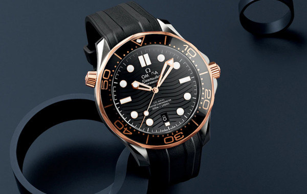 OM*GA 씨마스터 다이버 300M 검판 로즈골드 러버밴드 42mm 코-엑시얼 1:1 최상급 (싱크 98.9%)