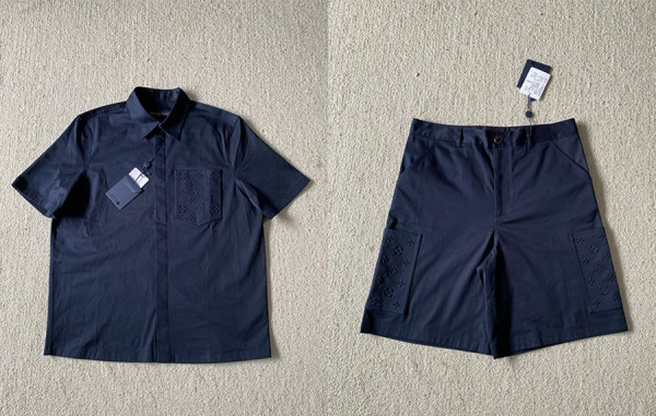 루이B통 모노그램 포켓 셔츠 & 쇼츠 팬츠 (PREMIUM)