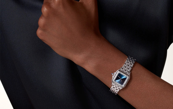 까르*에 팬더 스틸 블루그라데이션 스몰 쿼츠 [블*핑크 지* 착용] 30.3mm×22mm 1:1 최상급 (싱크 97.6%)