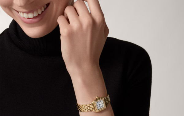 까르*에 팬더 옐로우골드 다이아 스몰 쿼츠 30.3mm×22mm 1:1 최상급 (싱크 97.6%)