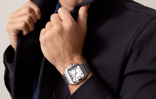 까르*에 산토스 스틸 라지 [변*석 착용] 47.5mm×39.8mm 1:1 최상급 (싱크 98.6%)