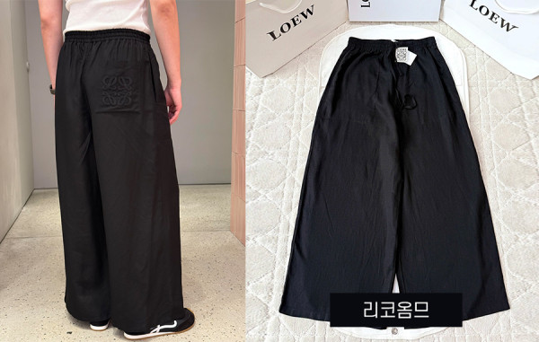 로E베 애너그램 자수 포켓 리넨 와이드 팬츠 (1:1 HIGH PREMIUM)