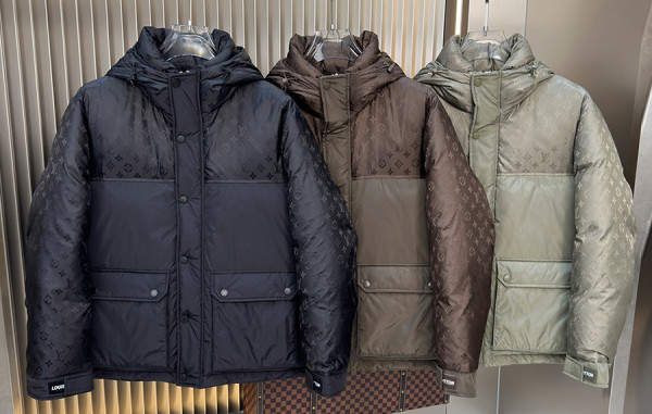 루이B통 모노그램 톤온톤 블루종 다운 패딩 (PREMIUM)