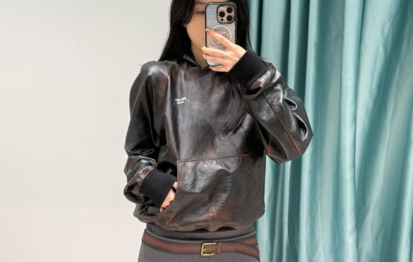 프RA다 빈티지 가죽 후드티셔츠 (PREMIUM)