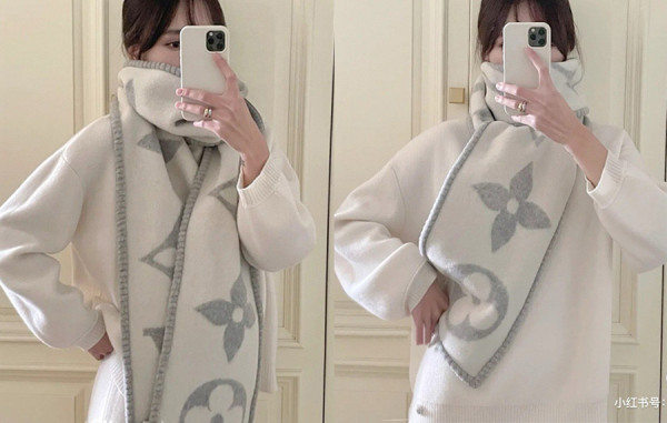 루이B통 애너그램 플라워 머플러 (2color)