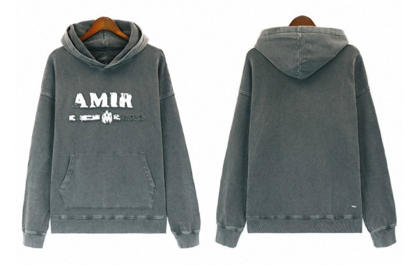 AM*RI 워싱 자수로고 후드티셔츠 & 트레이닝 팬츠