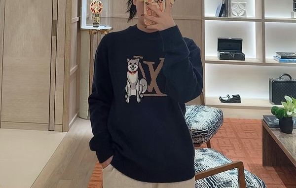 루이B통 LV 인타르시아 강아지 니트 스웨터 (1:1 HIGH PREMIUM)