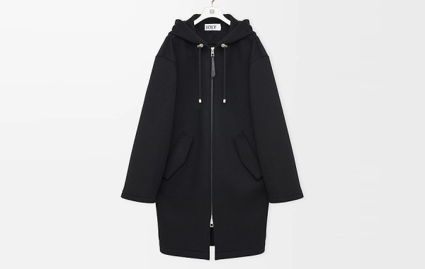 로E베 애너그램 미디 울 후드 코트 (PREMIUM)