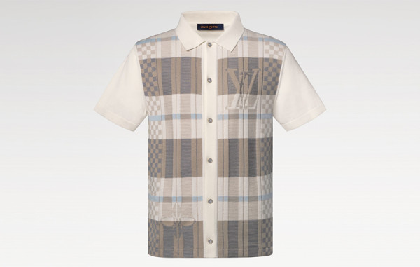 루이B통 그래픽 자카드 니트 반팔 티셔츠 (PREMIUM)