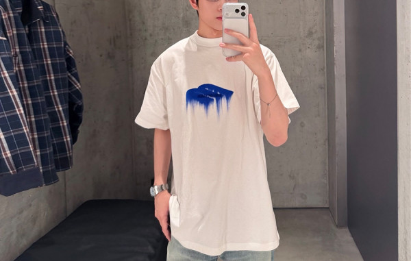 발렌시A가 웨트 브러시 오버사이즈 프린트 반팔 티셔츠 & 팬츠 (PREMIUM)