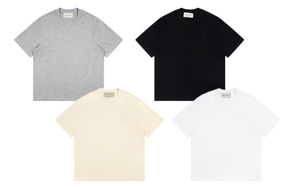 A미 파리 미니멀리스트 톤온톤 반팔 티셔츠 (PREMIUM)