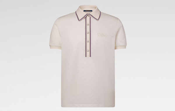 루이B통 다미에 자카드 체커보드 반팔 폴로 셔츠 (PREMIUM)