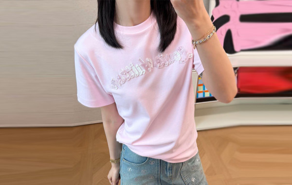 루이B통 그라디언트 리본 반팔 티셔츠 (PREMIUM)