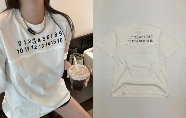 마르지L라 더블 넘버링 반팔 티셔츠 (PREMIUM)